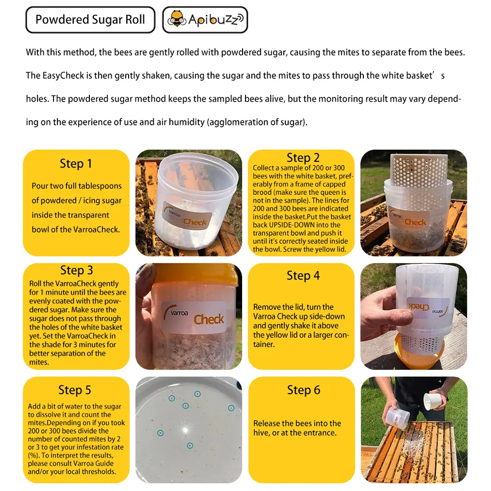 Verificación de ácaros varroa para detectar infestación