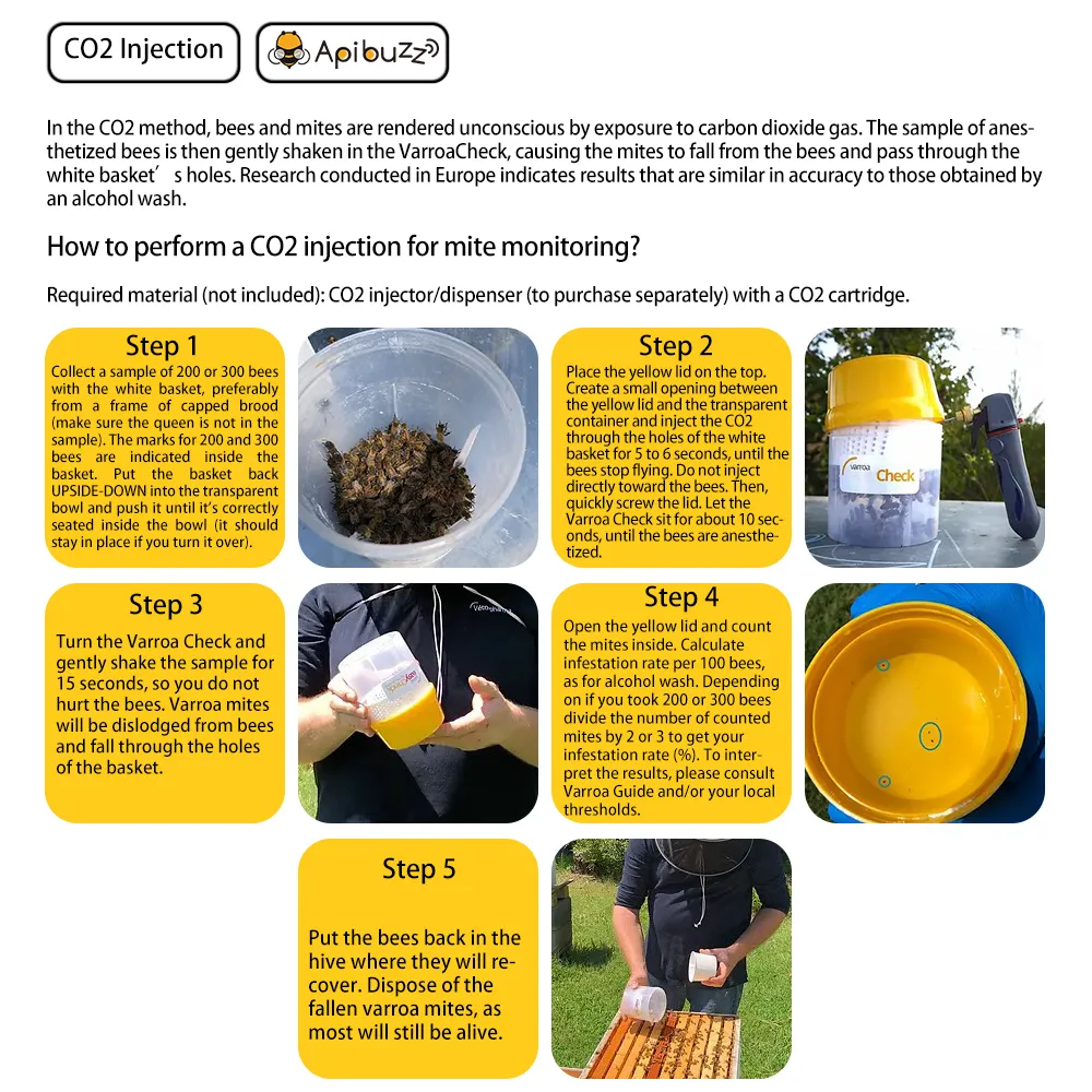 Verificación de ácaros varroa para detectar infestación