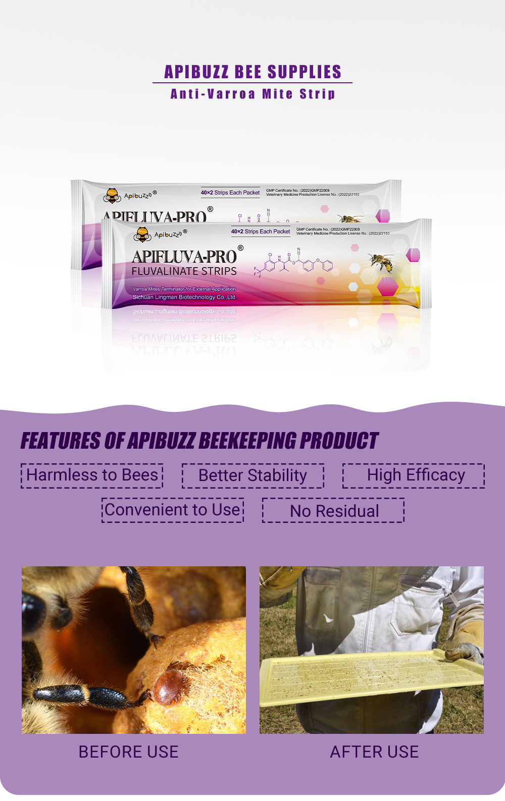 APIFLUVA-PRO Tiras Varroa