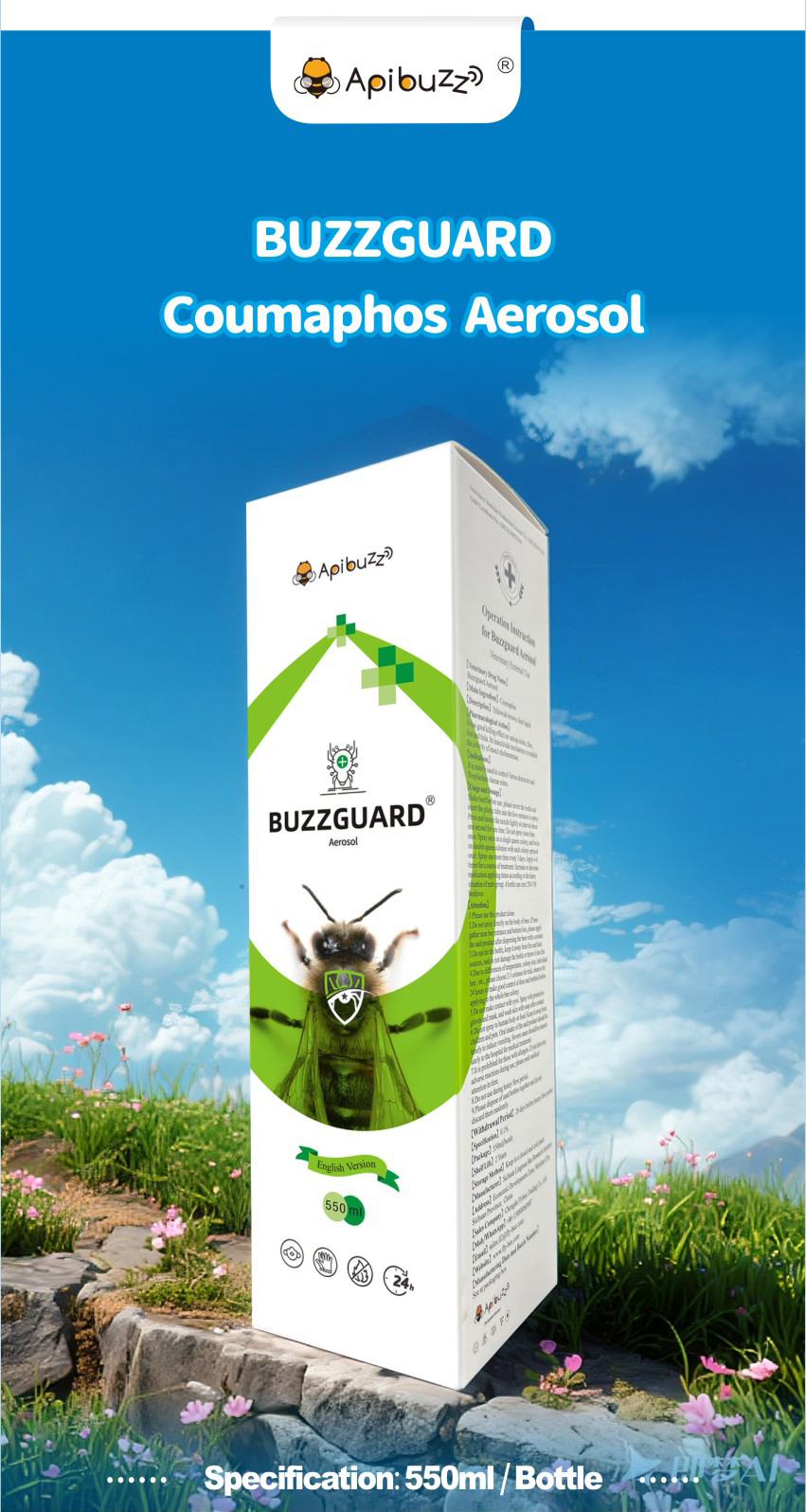 BUZZGUARD Spray de cumafós para abejas