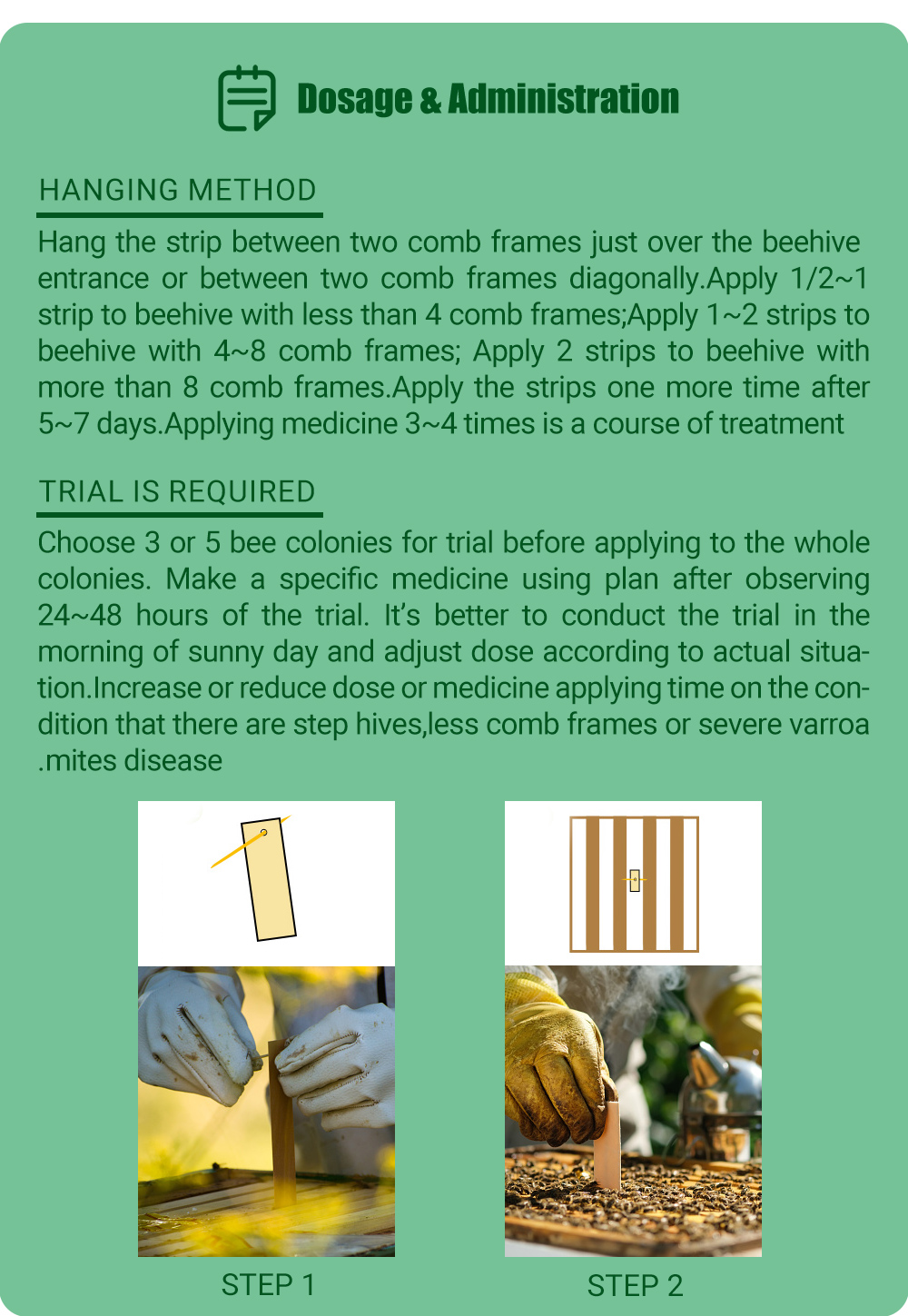 Tiras suaves para el tratamiento de ácaros de las abejas INS FLUVA