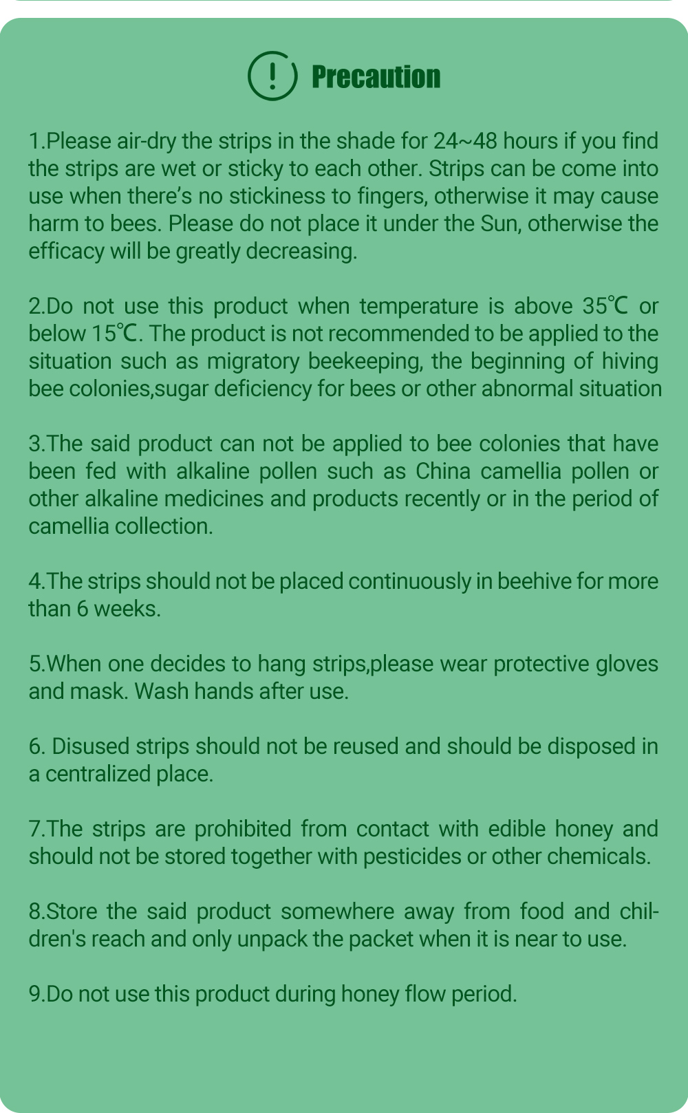 Tiras suaves para el tratamiento de ácaros de las abejas INS FLUVA