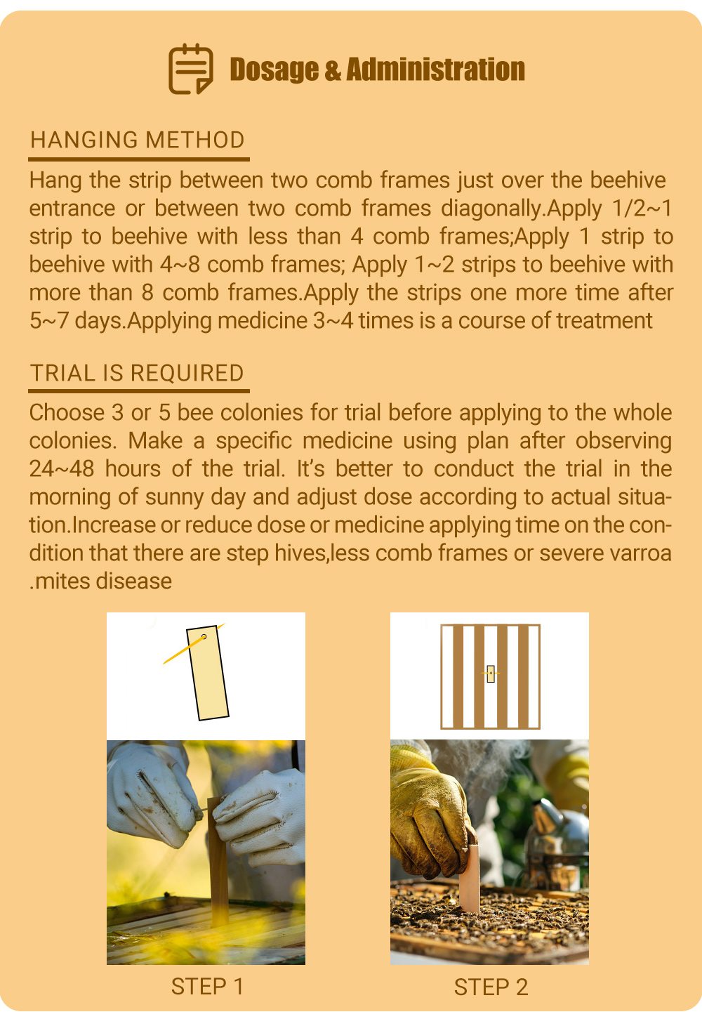 Tiras de fluvalinato APIFLUVA árabe - Paquete de 20