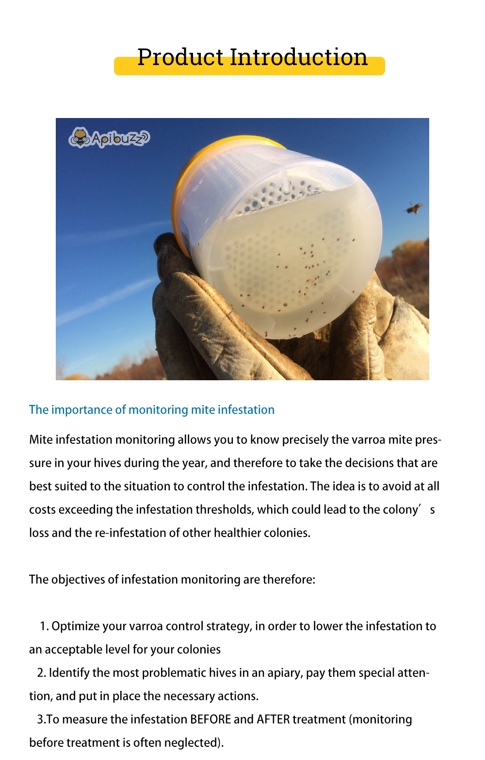 Verificación de ácaros varroa para detectar infestación